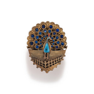 ART NOUVEAU, ENAMELED PEACOCK