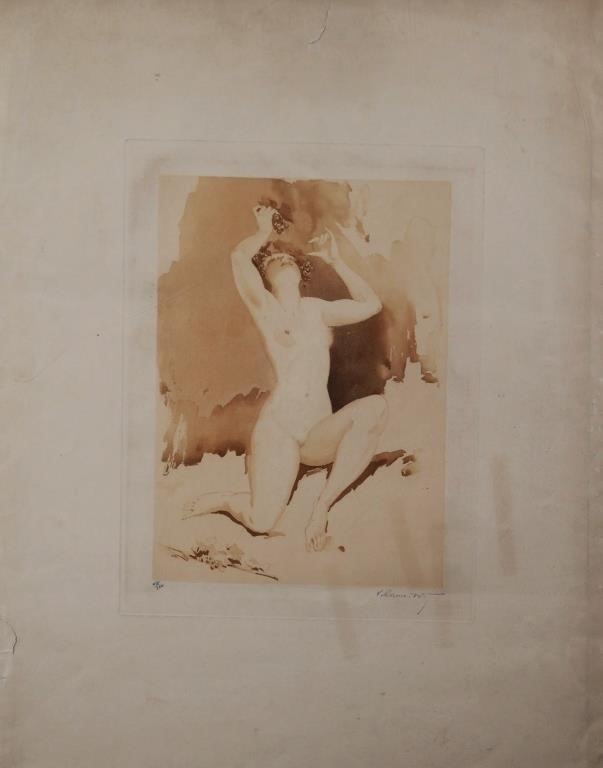 ART NOUVEAU ETCHING SIGNED,