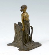 ART NOUVEAU FIGURAL BRONZE MAT