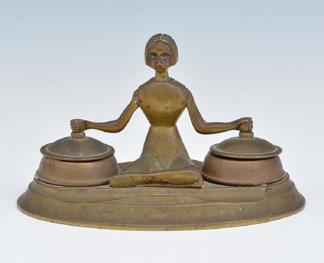 ART NOUVEAU GERMAN BRONZE DOUBLE