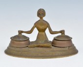 ART NOUVEAU GERMAN BRONZE DOUB
