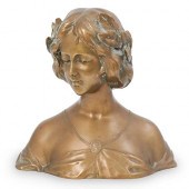 ART NOUVEAU GILDED BRONZE BUST