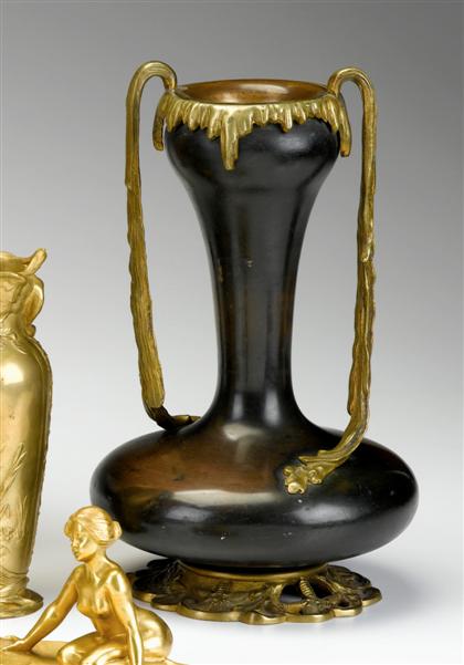 Art Nouveau gilt and patinated