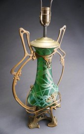 ART NOUVEAU GILT BRASS AND GRE