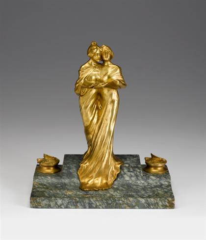 Art Nouveau gilt bronze and