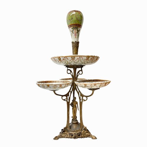ART NOUVEAU GILT BRONZE MOUNTED