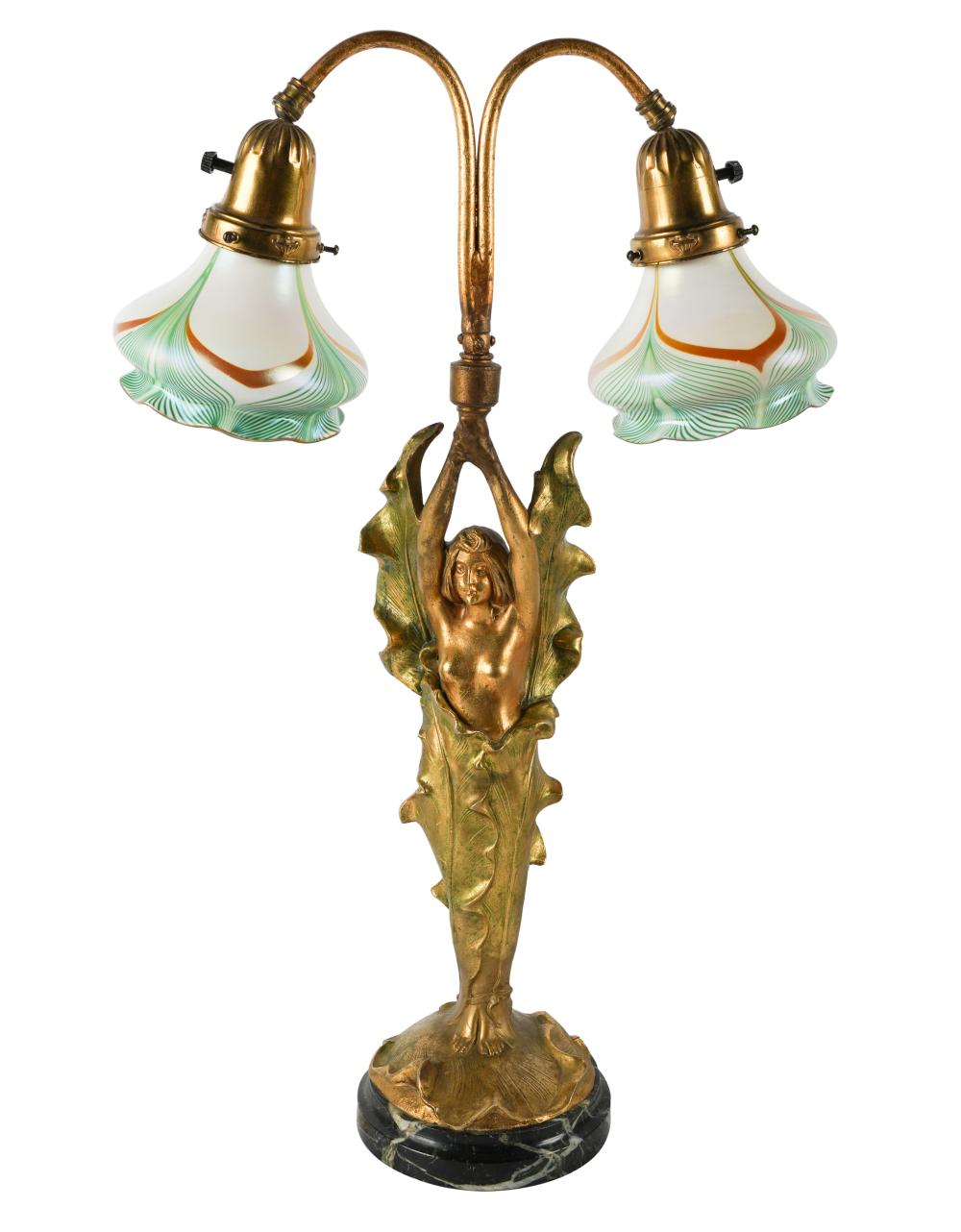 ART NOUVEAU GILT METAL TABLE