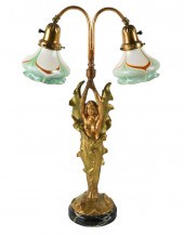 ART NOUVEAU GILT METAL TABLE L