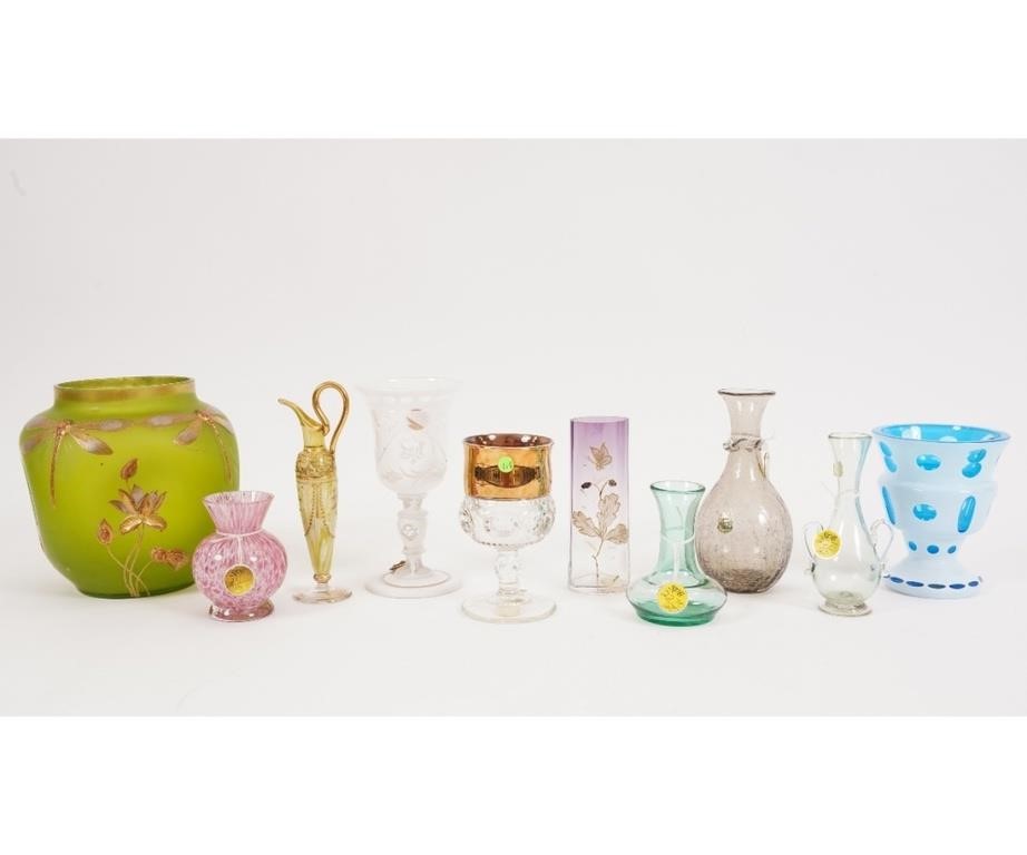 Art Nouveau glass jar with raised