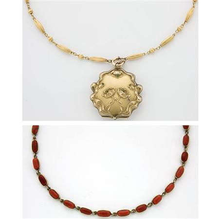 Art Nouveau Gold-Filled and Green