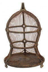 ART NOUVEAU GRAY-PAINTED WOODE