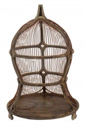 ART NOUVEAU GRAY-PAINTED WOODE