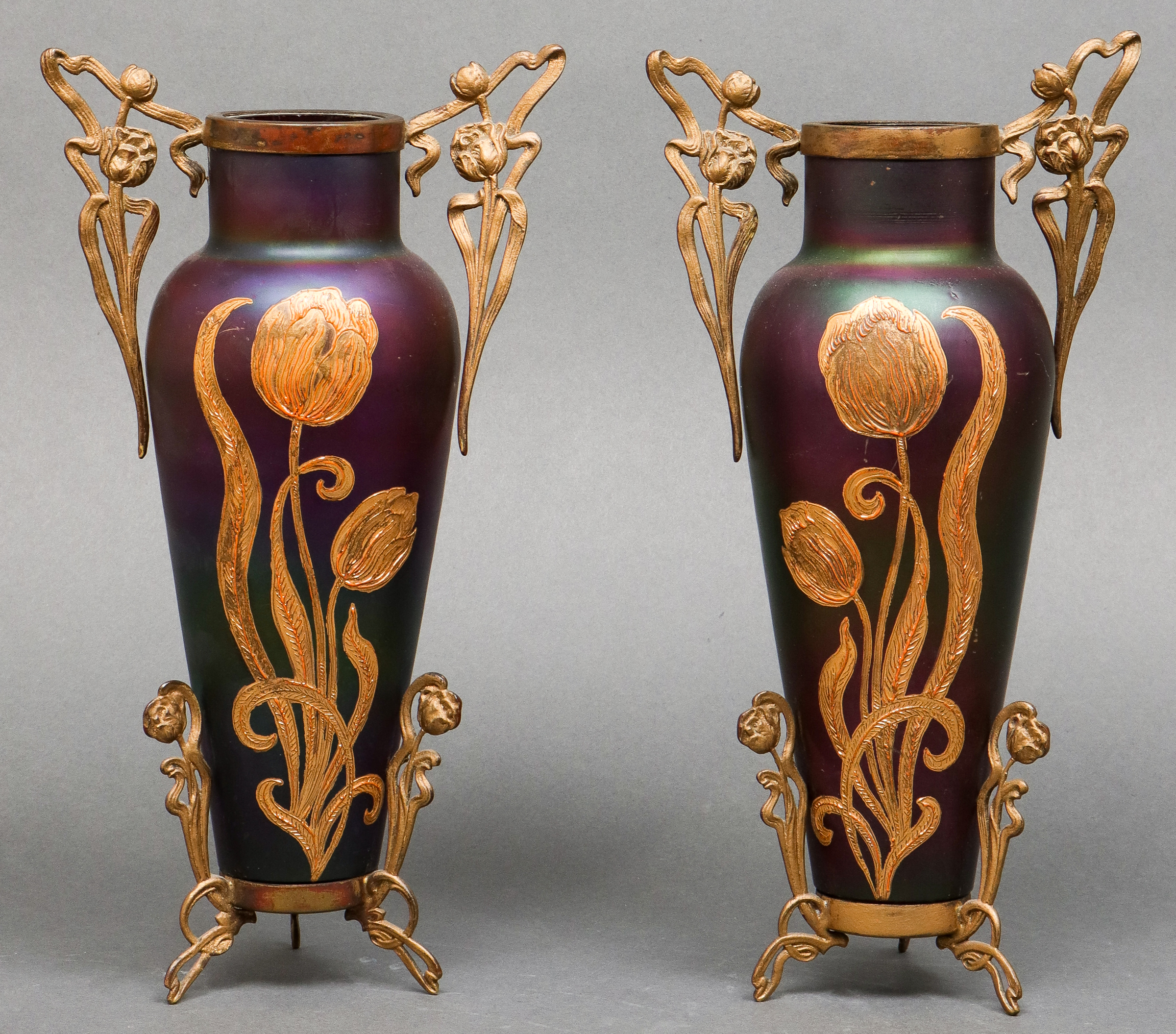 ART NOUVEAU IRIDESCENT GLASS &