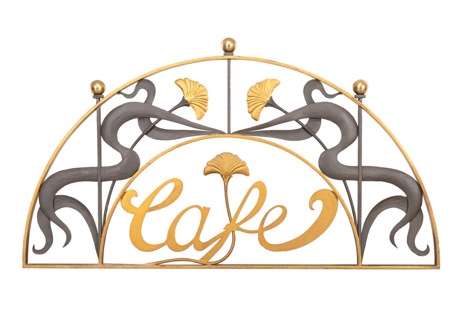 ART NOUVEAU IRON 'CAFE' GINGKO