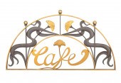 ART NOUVEAU IRON 'CAFE' GINGKO