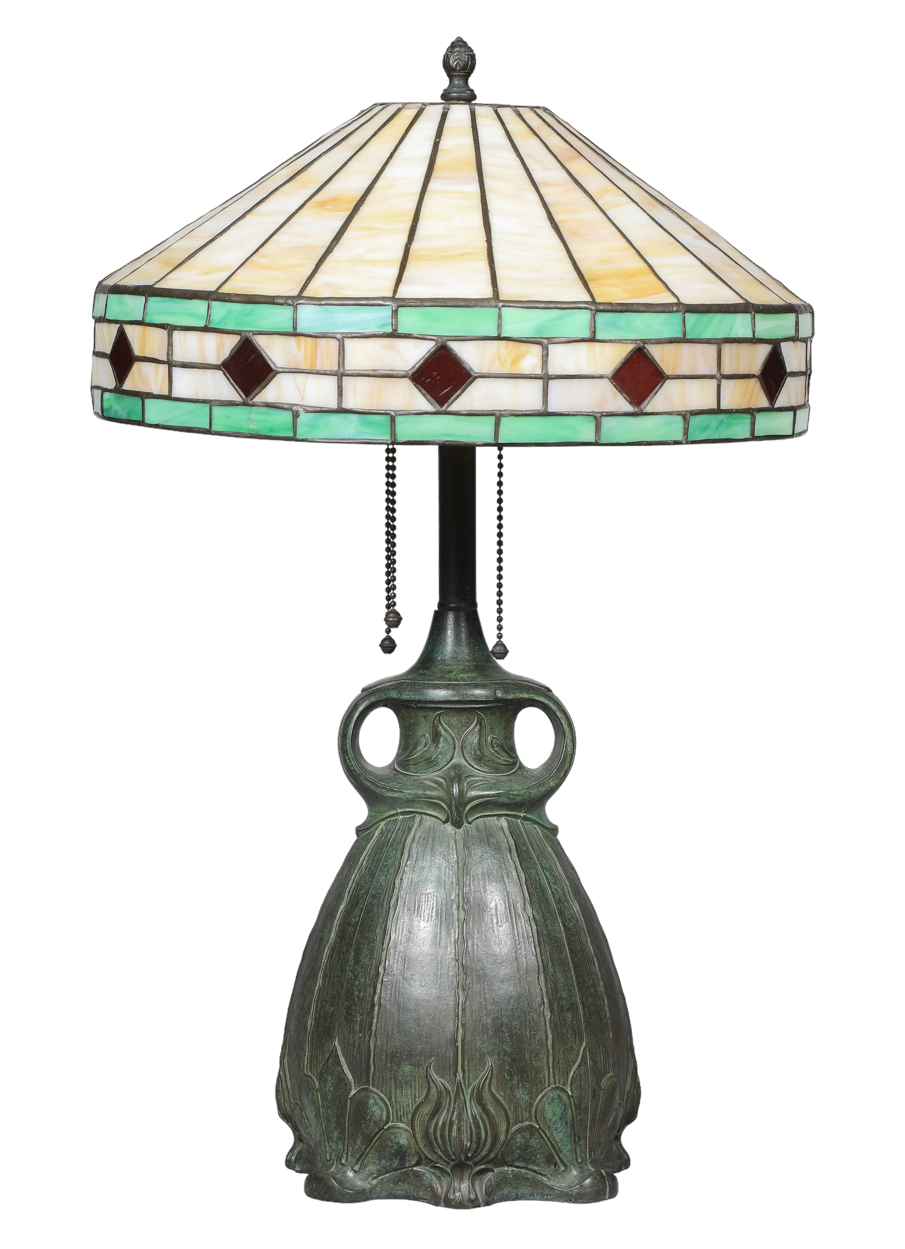 Art Nouveau leaded glass table