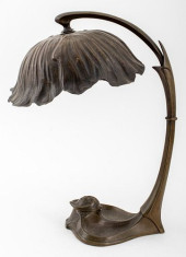 ART NOUVEAU LILY FORM BRASS IN