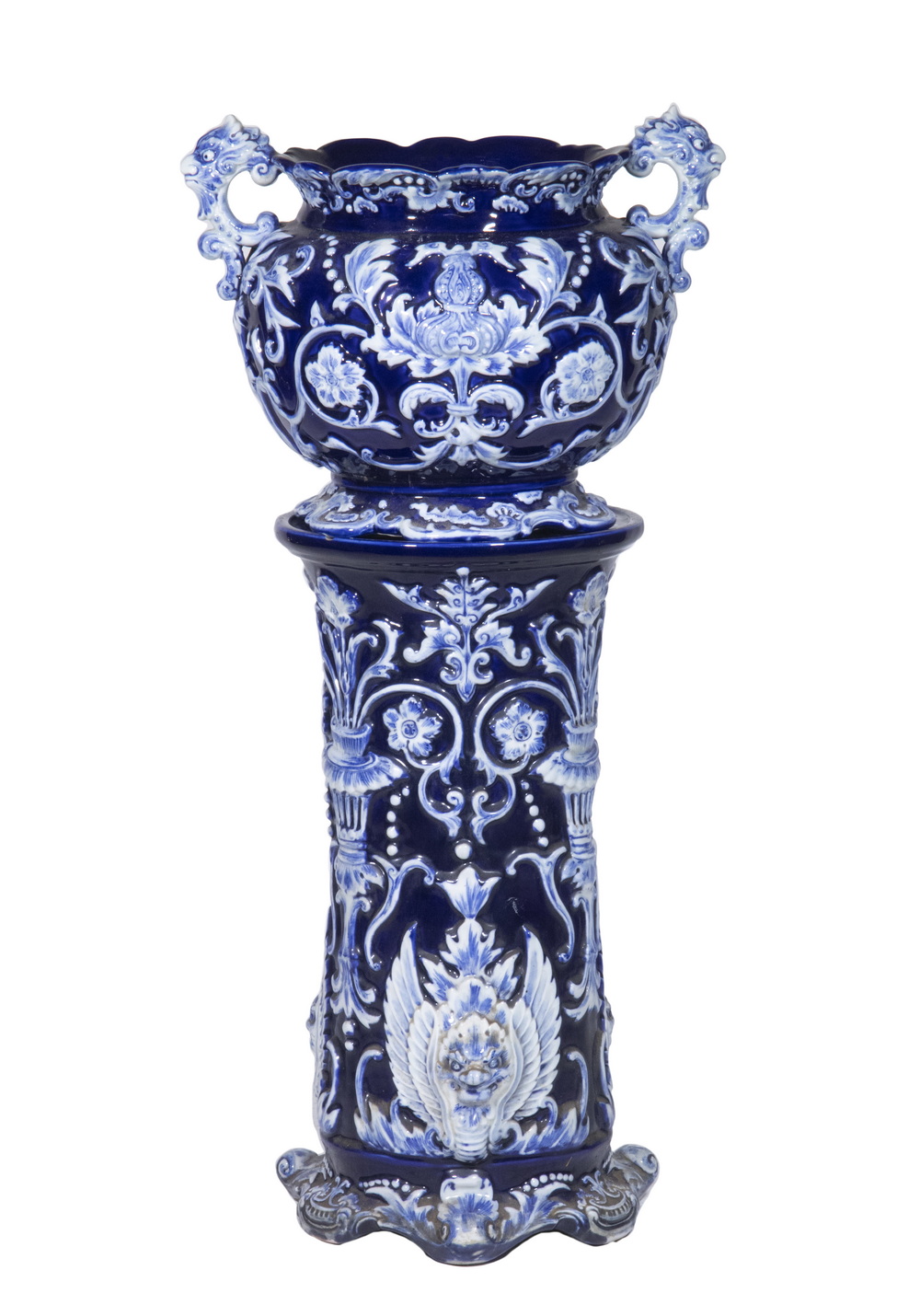 ART NOUVEAU MAJOLICA JARDINIERE &