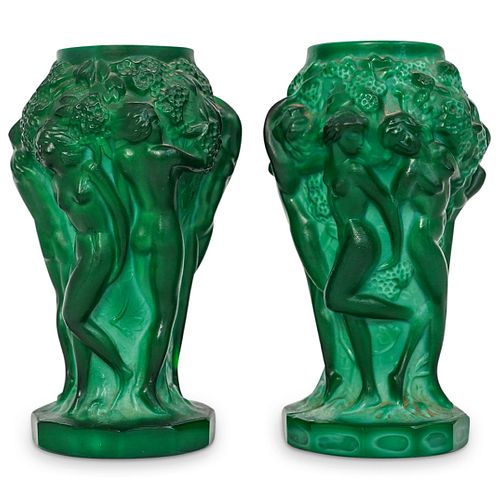 ART NOUVEAU MALACHITE GLASS NYMPH