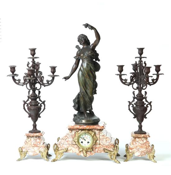 ART NOUVEAU MANTEL SET.  France 