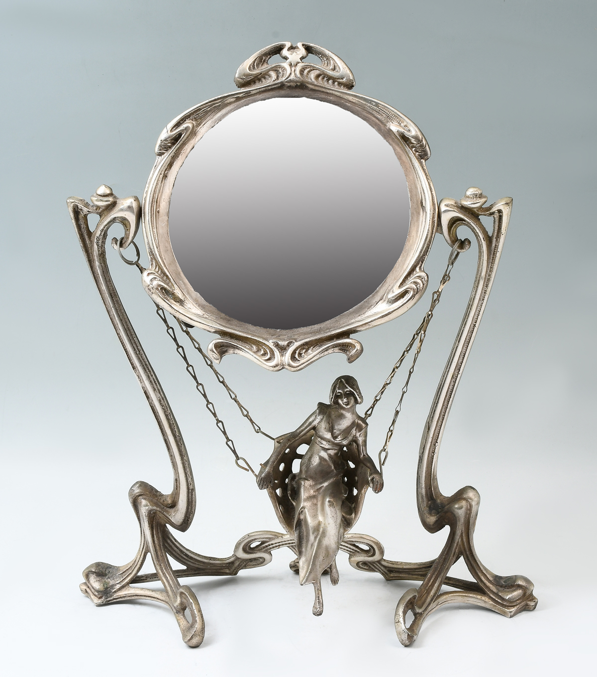 ART NOUVEAU MIRROR WITH FIGURE ON