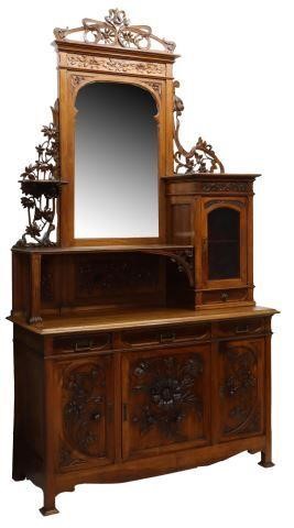 ART NOUVEAU MIRRORED CARVED