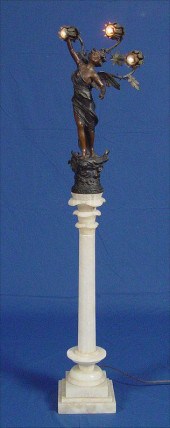 ART NOUVEAU NEWEL POST FIGURAL