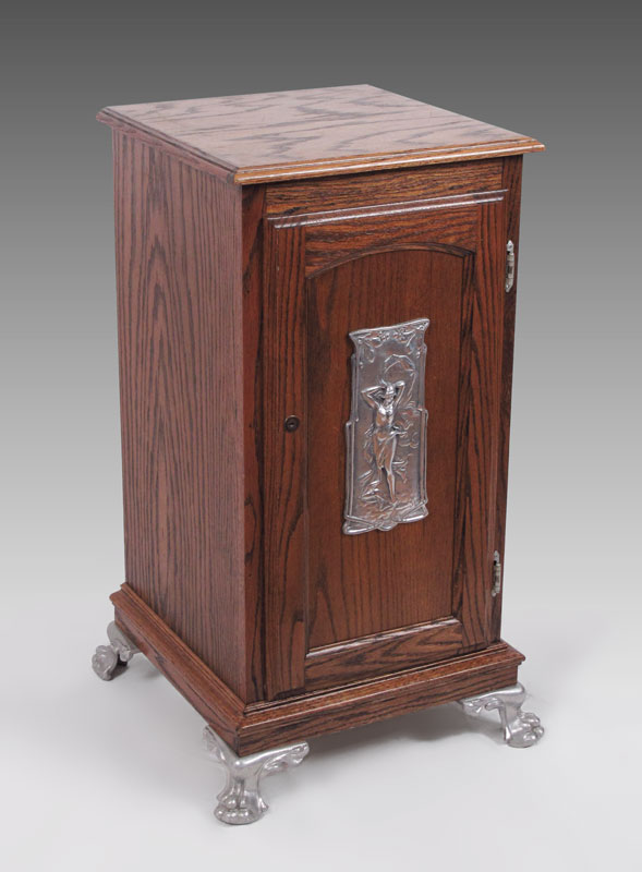ART NOUVEAU OAK SLOT MACHINE STAND: