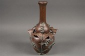 Art Nouveau patinated bronze v