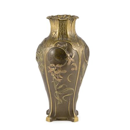 Art Nouveau Patinated-Bronze Vase