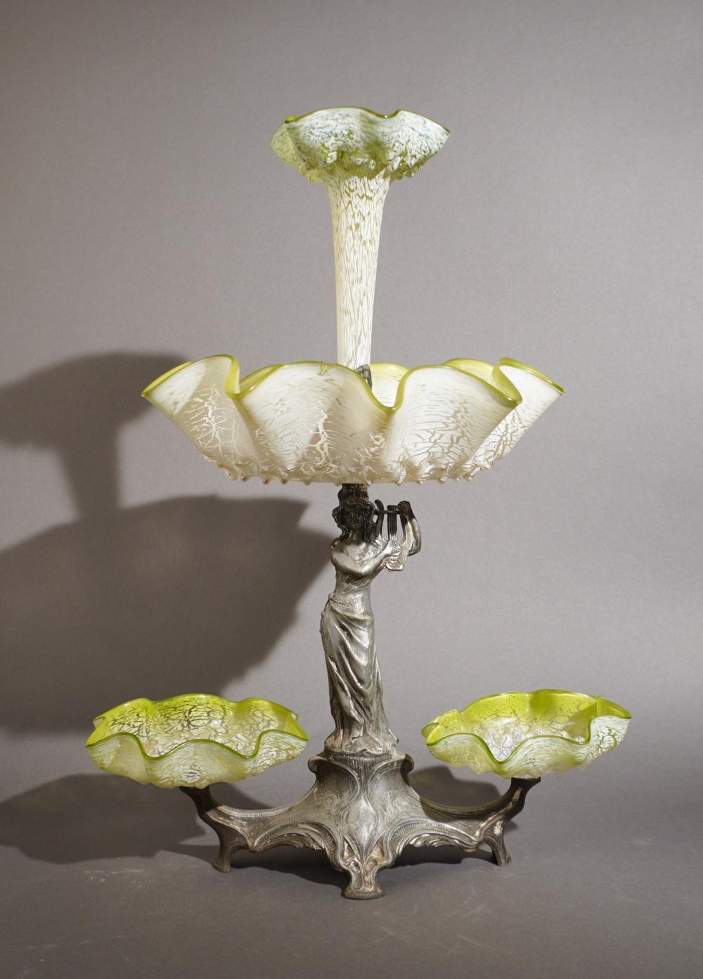 ART NOUVEAU PATINATED METAL AND