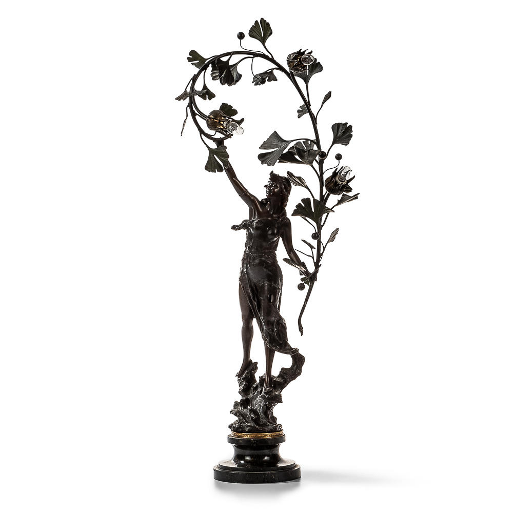 ART NOUVEAU PATINATED WHITE METAL