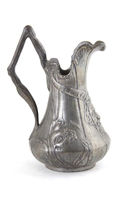 Art Nouveau pewter pitcher JP