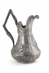 Art Nouveau pewter pitcher JP