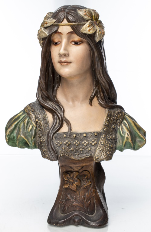 ART NOUVEAU PLASTER BUST OF A