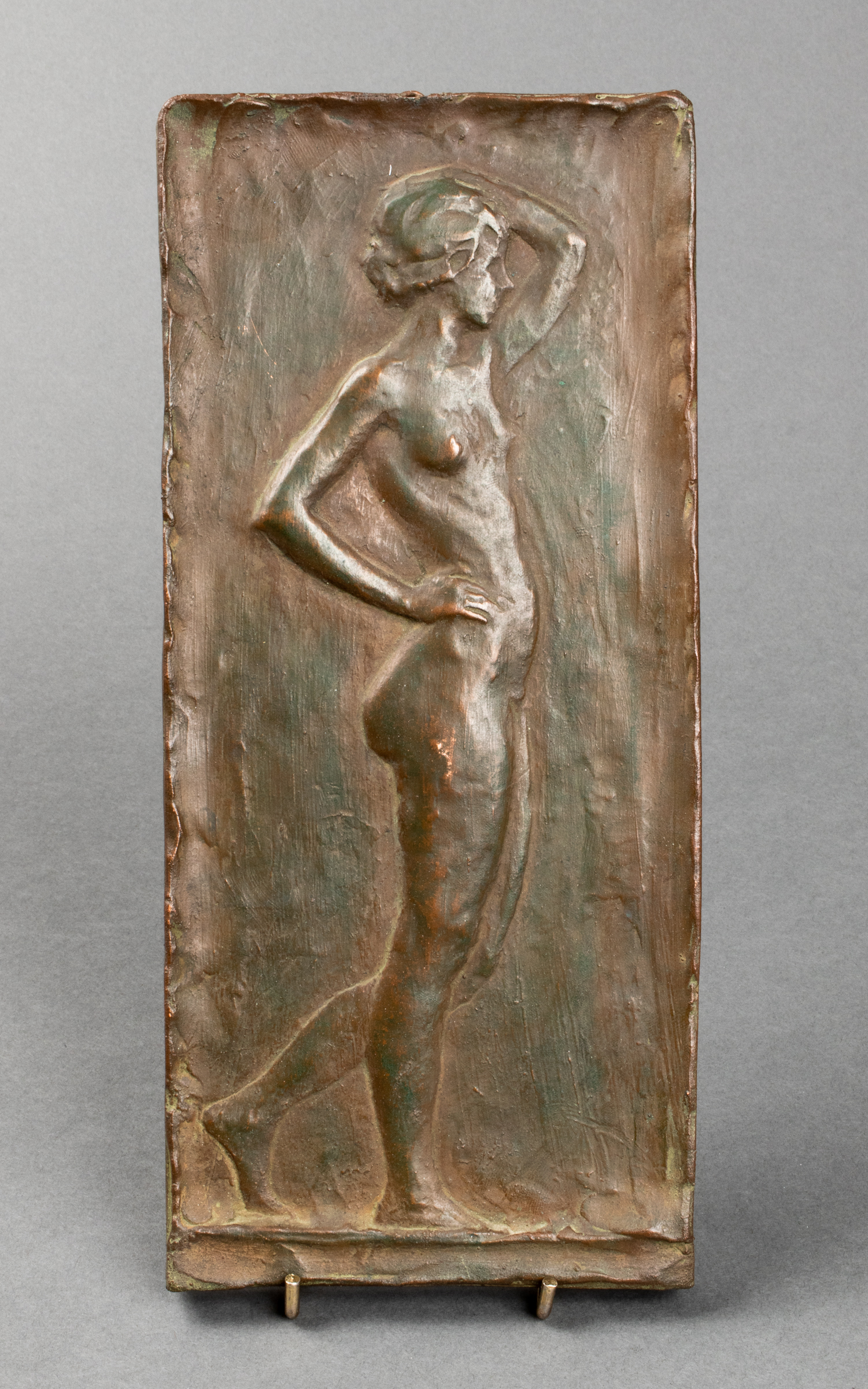 ART NOUVEAU SIGNED COPPER-CLAD