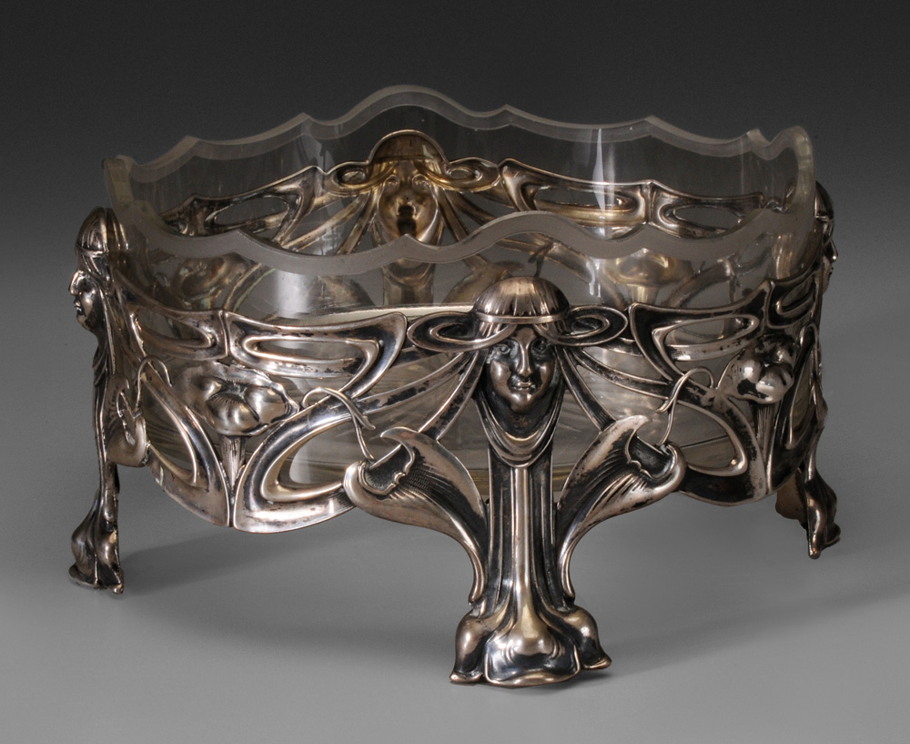 Art Nouveau Silver Center Bowl