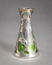 ART NOUVEAU SILVER OVERLAY GLA