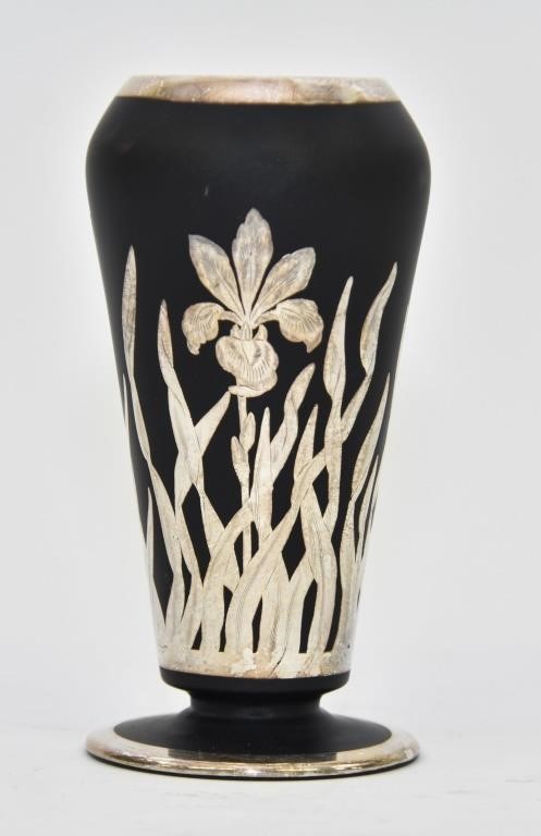 Art Nouveau silver overlay of