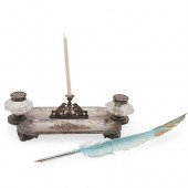 ART NOUVEAU SILVERPLATED INKWE