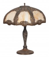 ART NOUVEAU SLAG GLASS TABLE L