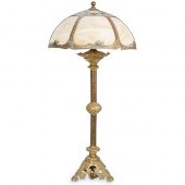 ART NOUVEAU SLAG GLASS TABLE L