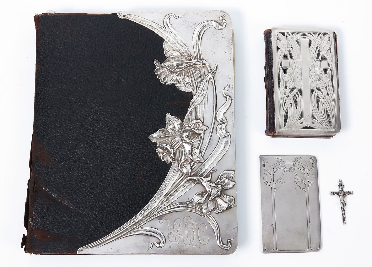 ART NOUVEAU STERLING MOUNTED BOOKS: