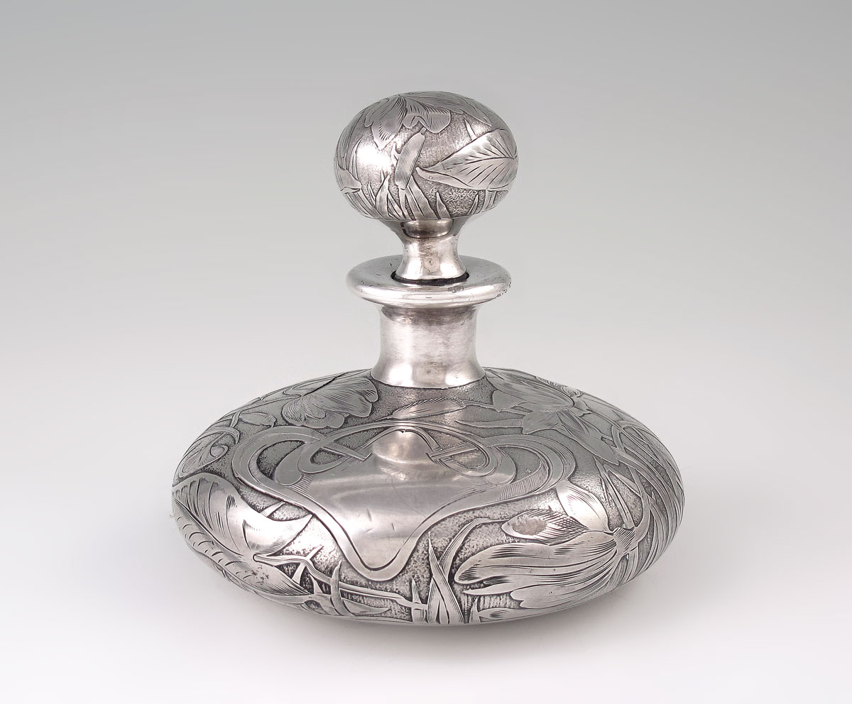 ART NOUVEAU STERLING OVER GLASS