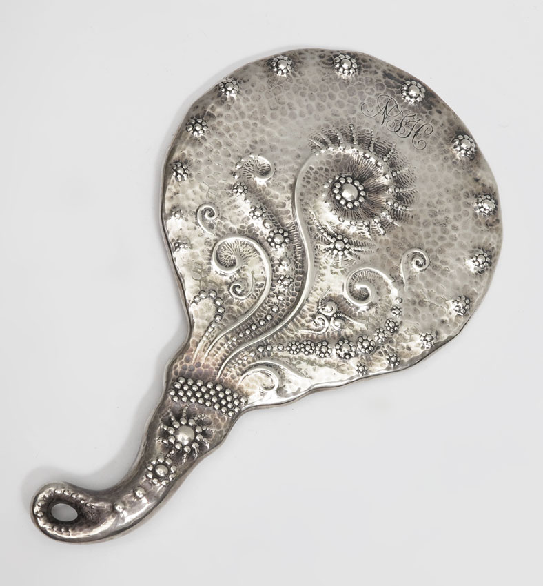 ART NOUVEAU STERLING SILVER MIRROR: