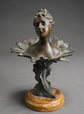 ART NOUVEAU STYLE BRONZE BUST