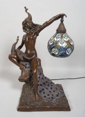 ART NOUVEAU STYLE BRONZE LADY