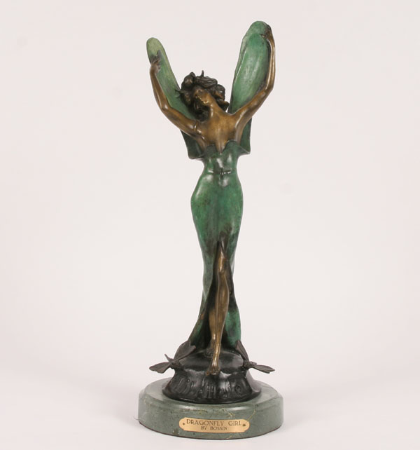 Art Nouveau style bronze sprite,