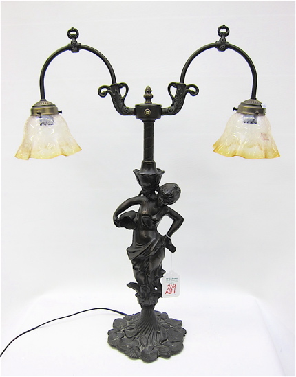 ART NOUVEAU STYLE BRONZED FIGURAL