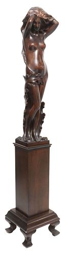 ART NOUVEAU STYLE CARVED FEMALE